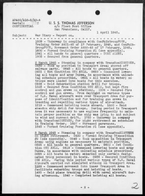 USS THOMAS JEFFERSON > War Diary, 3/1-31/45