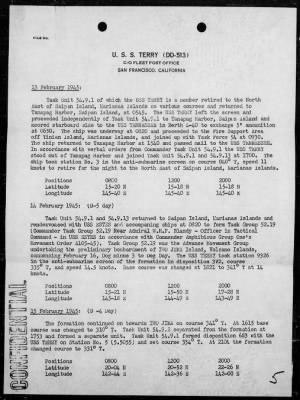 USS TERRY > War Diary, 2/1-28/45