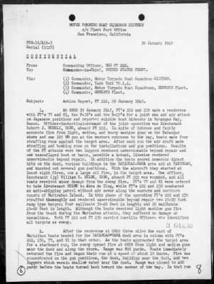 PT-77, PT-81, PT-222 & PT-230 > Rep of act off South coast of Luzon Is, Philippines on 1/29/45