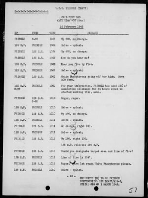 Thumbnail for USS PRINGLE > Rep of ops in support of the invasion & occupation of Iwo Jima, Bonin Is, 2/17/45 - 3/1/45, including AA act on 2/23/45