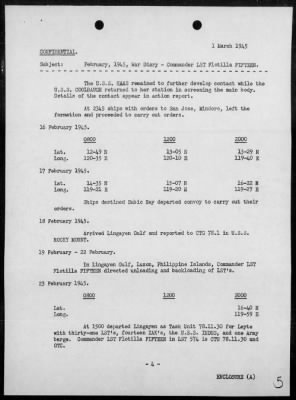 COM LST FLOT 15 > War Diary, 2/1-28/45