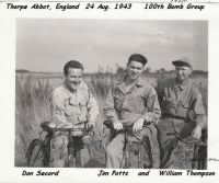 Thorpe Abbott, England 8-24-1943 Don Secord, Jim Potts, William Thompson/ 100th BG