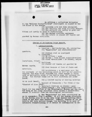 Thumbnail for Activity Reports > Six Months Summary Report On Monuments Fine Arts + Archives Office Of Military Government - Berlin District January 1945