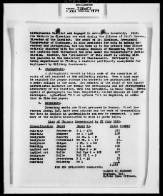Activity Reports > Monthly Report On Monuments Fine Arts And Archives Western Military District - Seventh United States Army July (Greater Hesse) 1945