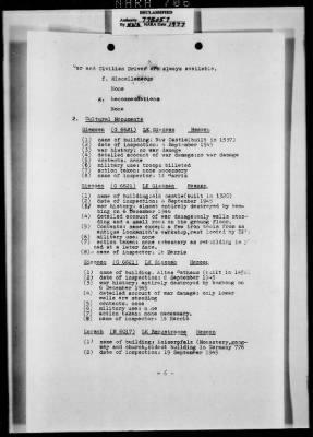 Activity Reports > Monthly Report On Monuments Fine Arts And Archives Western Military District-Seventh United States Army September (Greater Hesse) 1945