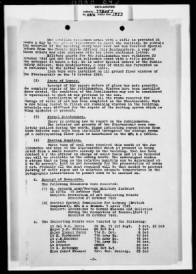 Thumbnail for Activity Reports > Monthly Report On Monuments Fine Arts and Archives Western Military District - Seventh United States Army October (Greater Hesse) 1945