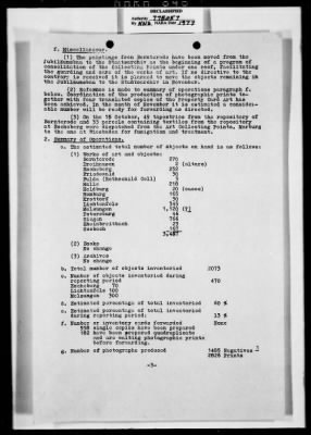 Thumbnail for Activity Reports > Monthly Report On Monuments Fine Arts and Archives Western Military District - Seventh United States Army October (Greater Hesse) 1945