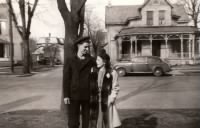 Bill and Betty in front of 212 W. Main St., Tipp City, Ohio