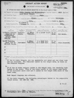 Thumbnail for VMSB-231 > ACA reps nos 138-139 - Dive bombing targets on Mille Is, Marshalls 8/23/44