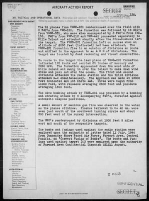 Thumbnail for VMSB-231 > ACA reps nos 138-139 - Dive bombing targets on Mille Is, Marshalls 8/23/44