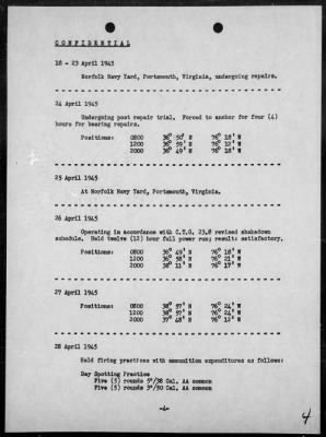 Thumbnail for USS HESPERIA > War Diary, 4/1-30/45