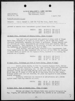 USS WALLACE L LIND > War Diary, 3/1-31/45