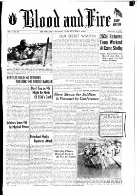 Thumbnail for 63rd Infantry Division Blood and Fire Newspapers, Jun 1943-Dec 1943 > Volume 1 No 25, 4 December 1943