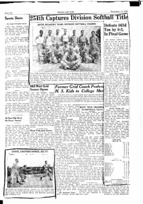 Thumbnail for 63rd Infantry Division Blood and Fire Newspapers, Jun 1943-Dec 1943 > Volume 1 No 13, 10 September 1943