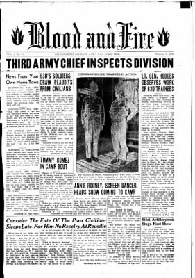 Thumbnail for 63rd Infantry Division Blood and Fire Newspapers, Jun 1943-Dec 1943 > Volume 1 No 17, 8 October 1943