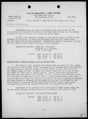 USS WALLACE L LIND > War Diary, 4/1-30/1945