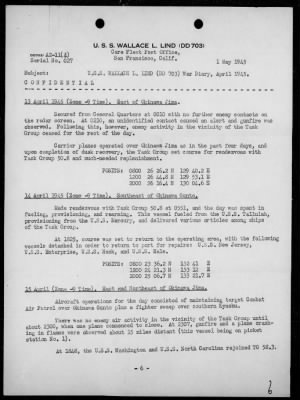 USS WALLACE L LIND > War Diary, 4/1-30/1945