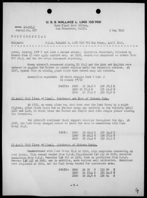 USS WALLACE L LIND > War Diary, 4/1-30/1945