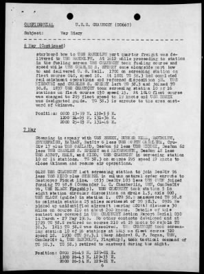 Thumbnail for USS CHAUNCEY > War Diary, 5/1-31/1945