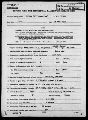 USS YDG-10 > Form report of A A action int he Okinawa Gunto, Ryukyu islands, 4/28/45