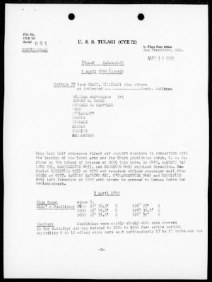 USS TULAGI > War Diary, 3/1/45 to 5/31/45