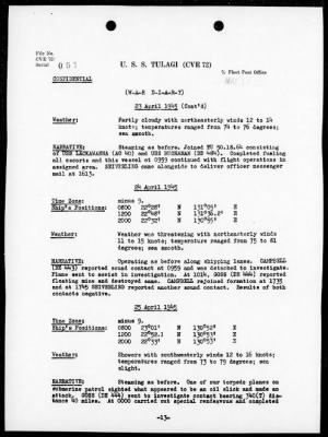 USS TULAGI > War Diary, 3/1/45 to 5/31/45