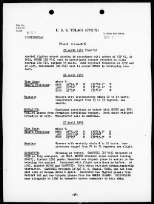 USS TULAGI > War Diary, 3/1/45 to 5/31/45