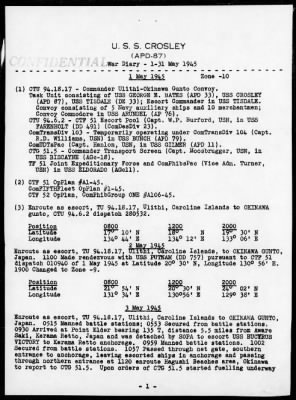 USS CROSLEY > War Diary, 5/1-31/45