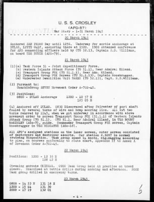 USS CROSLEY > War Diary, 3/1-31/45