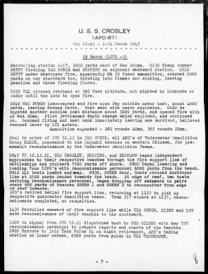 USS CROSLEY > War Diary, 3/1-31/45