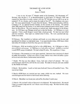 History of the 253rd Infantry Regiment > 253rd Infantry Regiment - POW Diary of James Smith