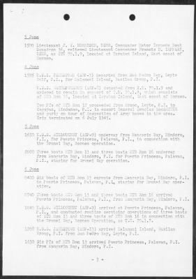 COM MTB RON's 7th FLEET > War Diary, 6/1-30/45