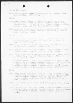 COM MTB RON's 7th FLEET > War Diary, 6/1-30/45