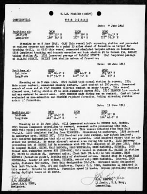 USS FRAZIER > War Diary, 6/1-30/45