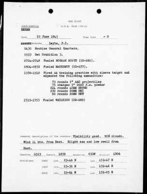 USS GUAM > War Diary, 6/1-30/45