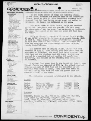 VS-66 > ACA Rep #87-Air opers against the Marshall Islands on 8/3/45