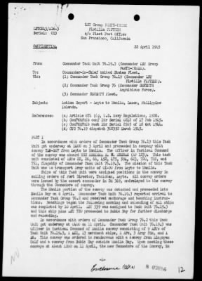 COMTASK-GROUP 76.19 > Rep of opers in the movement of development forces to Luzon Island, Philippines, 3/14/45-4/24/45