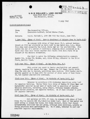 USS WALLACE L LIND > War Diary, 6/1-30/45