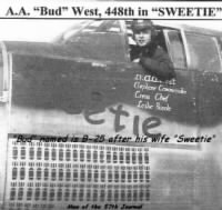 Lt BUD West in his B-25 "Sweetie" 1945