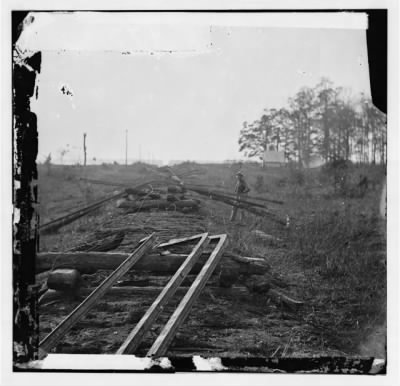 1004 - Virginia. Tracks of the Orange & Alexandria Railroad, destroyed by the Confederates between Bristow Station and the Rappahannock