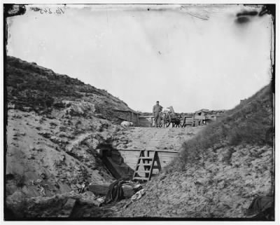 1020 - Fort Fisher, N.C. Interior view, showing traverse with dismounted gun
