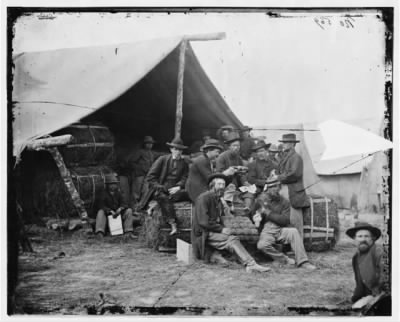 1519 - Petersburg, Va. Group of the quartermaster department, 1st Division, 9th Corps, at leisure