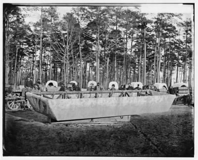 1586 - Rappahannock Station, Va. Canvas pontoon boat, 50th New York Engineers