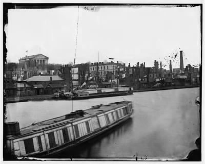 1730 - Richmond, Virginia. Burnt district from the Canal Basin