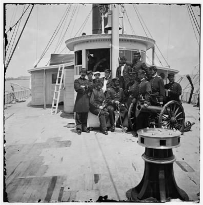 Thumbnail for 1809 - Unknown location. Officers of the U.S.S. Philadelphia before pilot-house