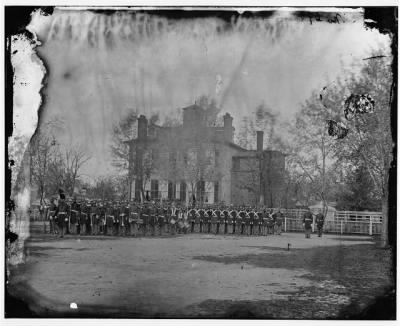 1812 - Washington, D.C. Marine battalion in front of Commandant's House at the Marine barracks