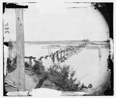 1822 - Virginia. Ruins of bridge on Richmond & York River Railroad. Destroyed June 28, 1862 to render the railroad useless to the Confederates