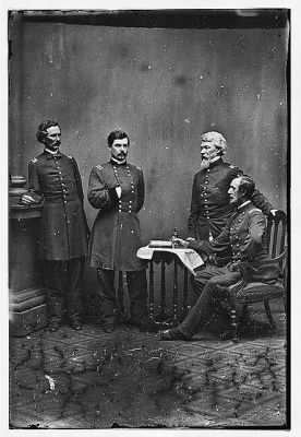 1919 - McClellan and staff. L to R: Capt. Clark, Gen. McClellan, Capt. Van Vliet, Maj. Barry