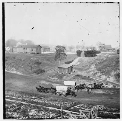 2444 - City Point, Virginia. Supply wagons of 2d Brigade, 2d Corps