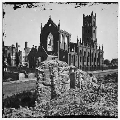 2460 - Charleston, S.C. Roman Catholic Cathedral of St. John and St. Finbar (Broad and Legare Streets) destroyed in the fire of December 1861